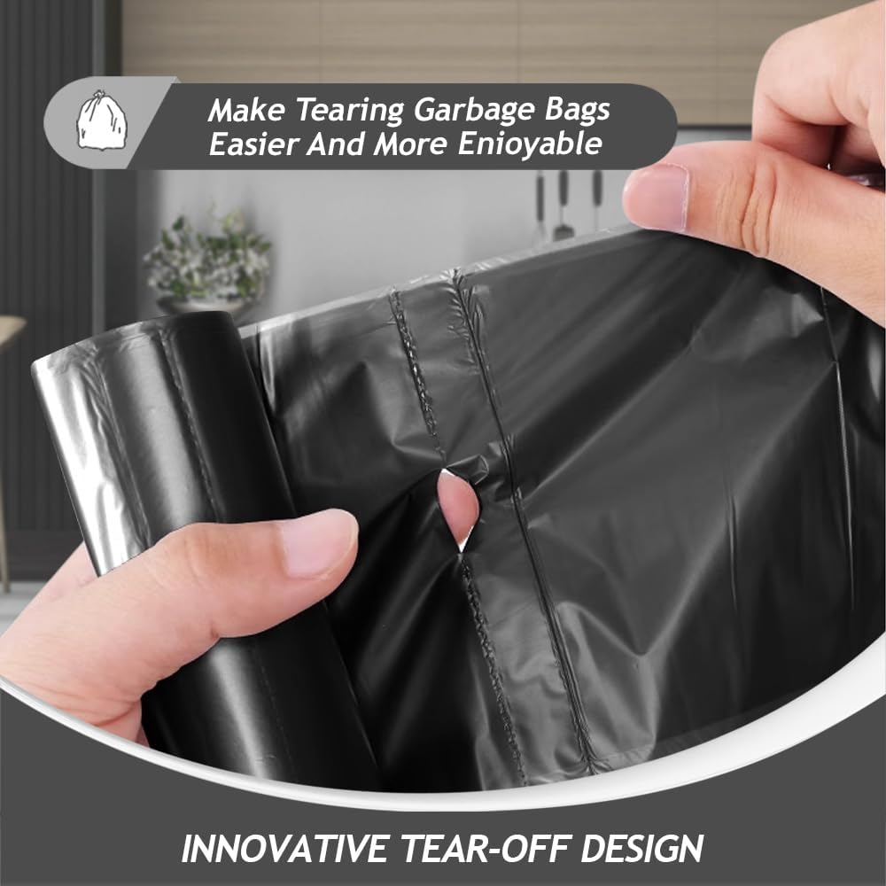 Teivio Small Black Trash Bags 2 Gallon 170 Count Unscented Garbage Bags