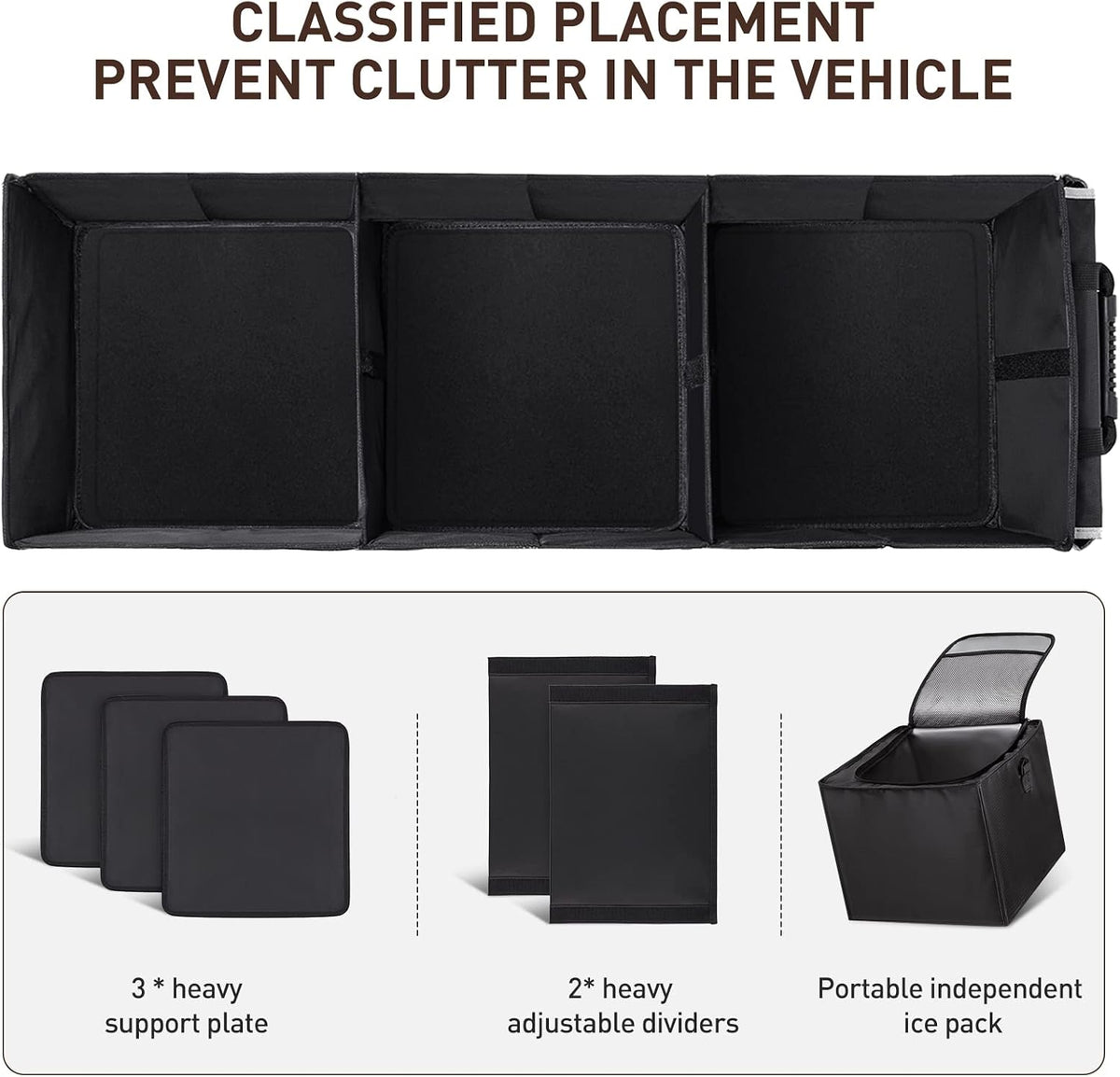 HIRALIY 75L Car Trunk Organizer for SUVs with Leakproof Cooler Bag