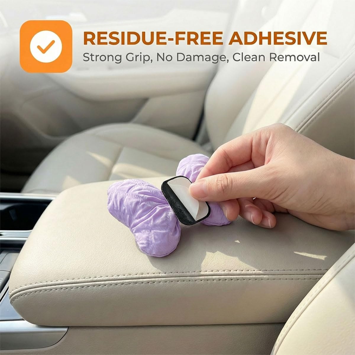2PCS Mini Car Hooks, Self-Adhesive Backseat Hangers (Purple)