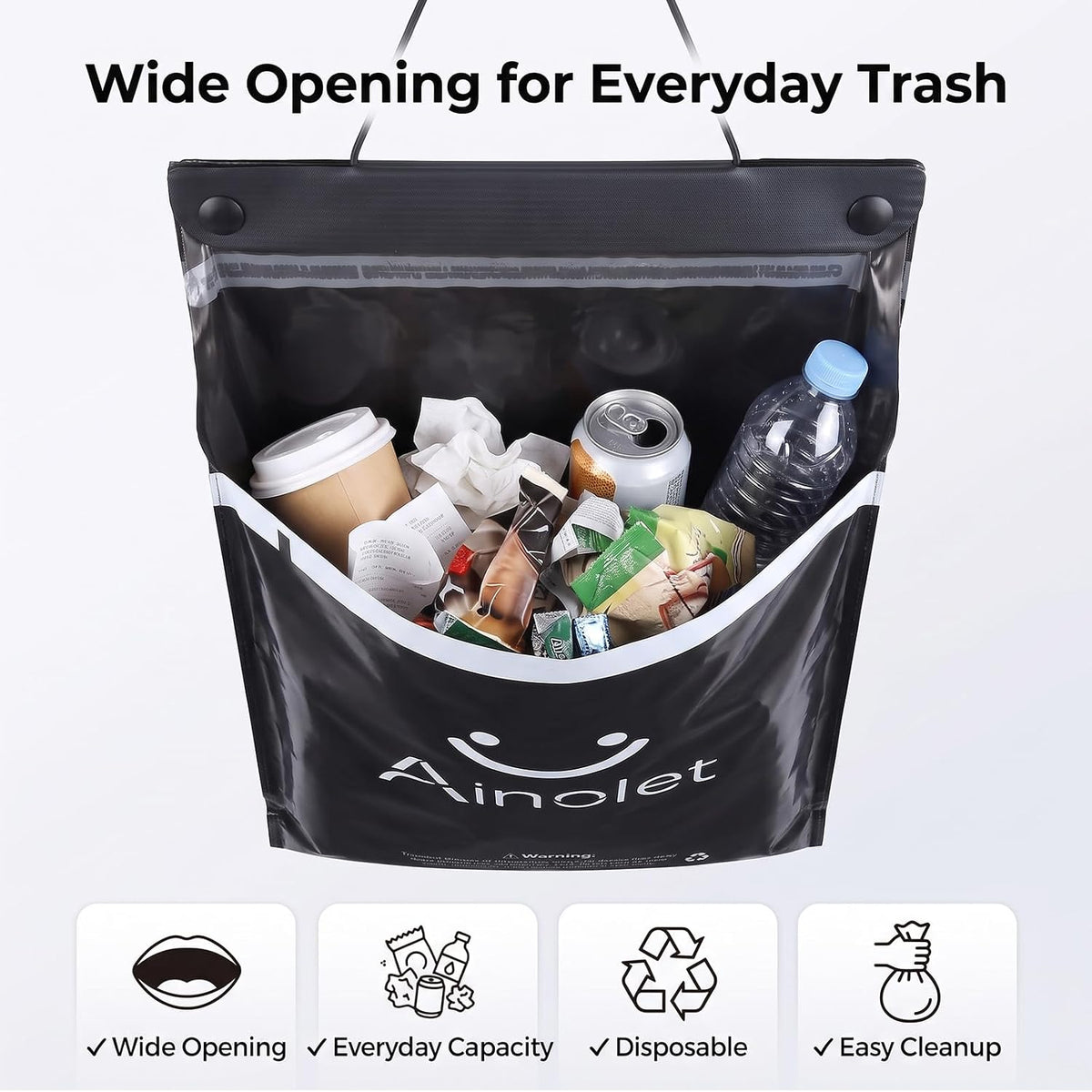 Disposable Hanging Car Trash Bags: Leakproof Auto Bags (30-Pack)