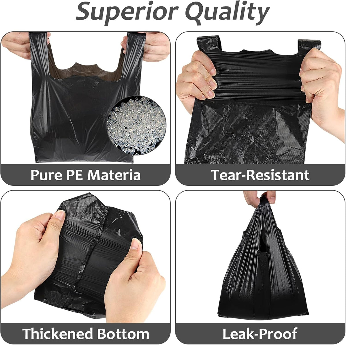Accmor Small Car Trash Bags for Auto Trash Bin, 100 Count Black Garbage Bag