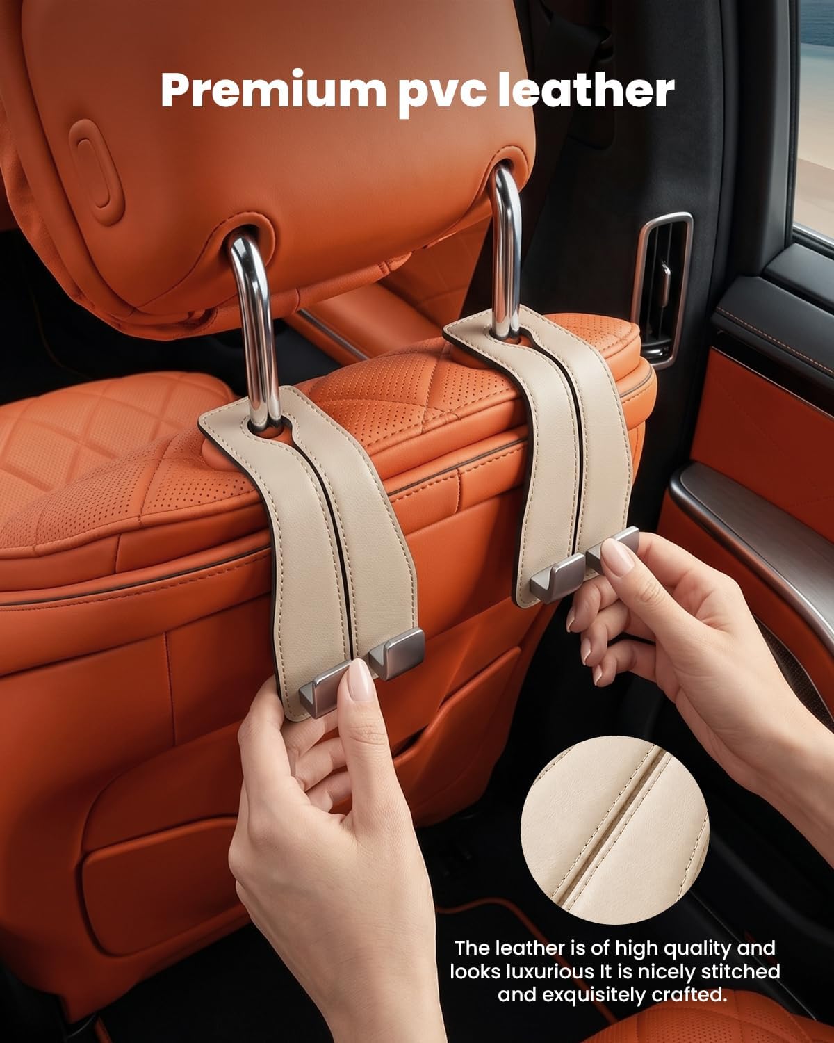 Purse Hook for Car, 2 Pack Car Bag Purse Holder, Car Seat Headrest Hooks