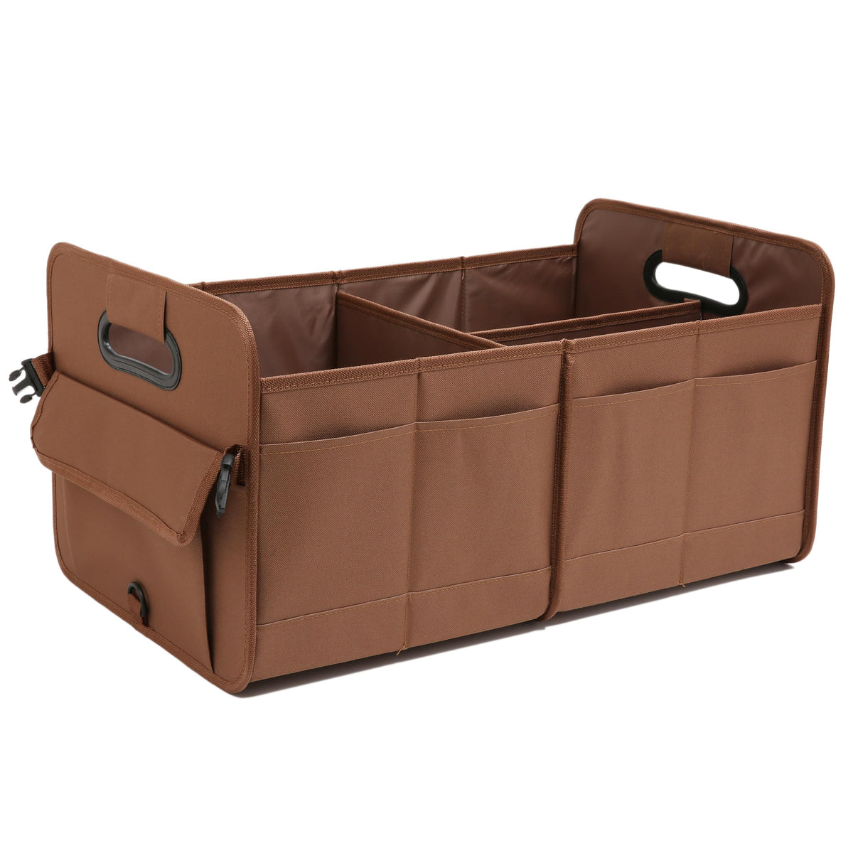 AOKJOY Car Trunk Organizer Car Storage Organizer Collapsible Multi Compartment Car Organizer Adjustable Straps for SUV(Beige)