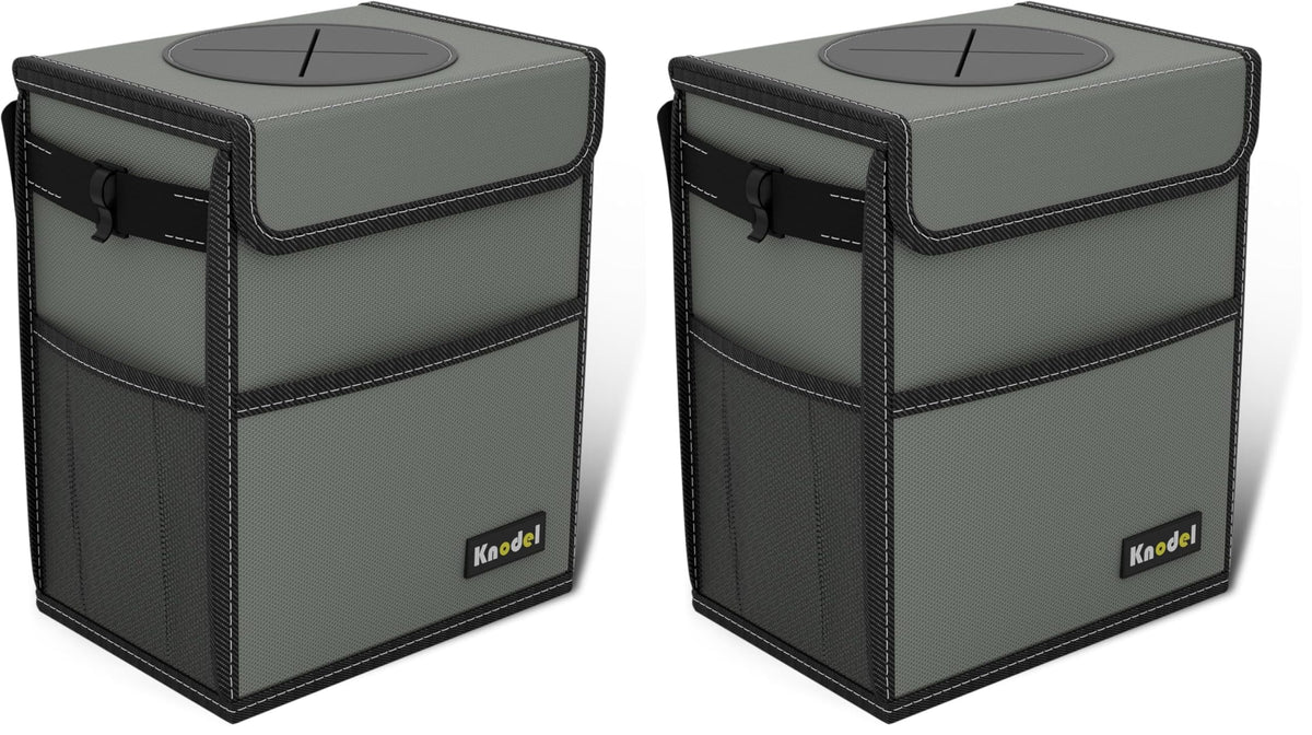 K KNODEL 2 Gallon Black Leak-Proof Waterproof Car Trash Can with Lid