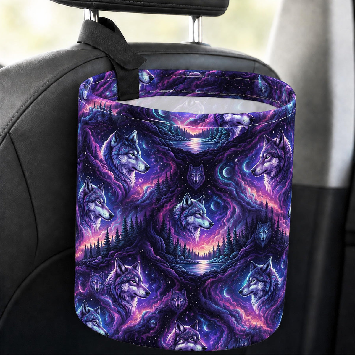 Flowers Car Trash Can Waterproof Hanging Garbage Bag for Back Seat