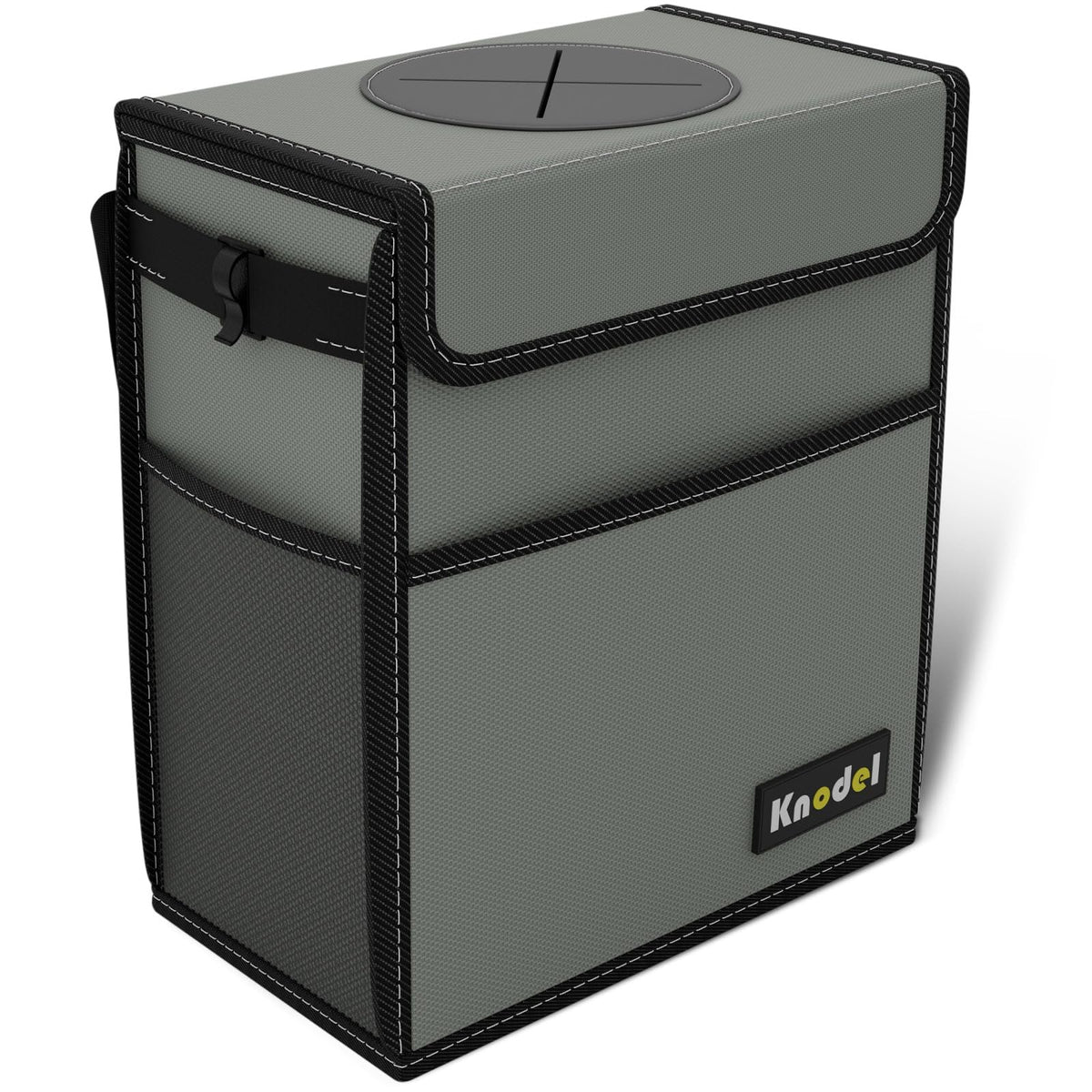 K KNODEL 2 Gallon Black Leak-Proof Waterproof Car Trash Can with Lid