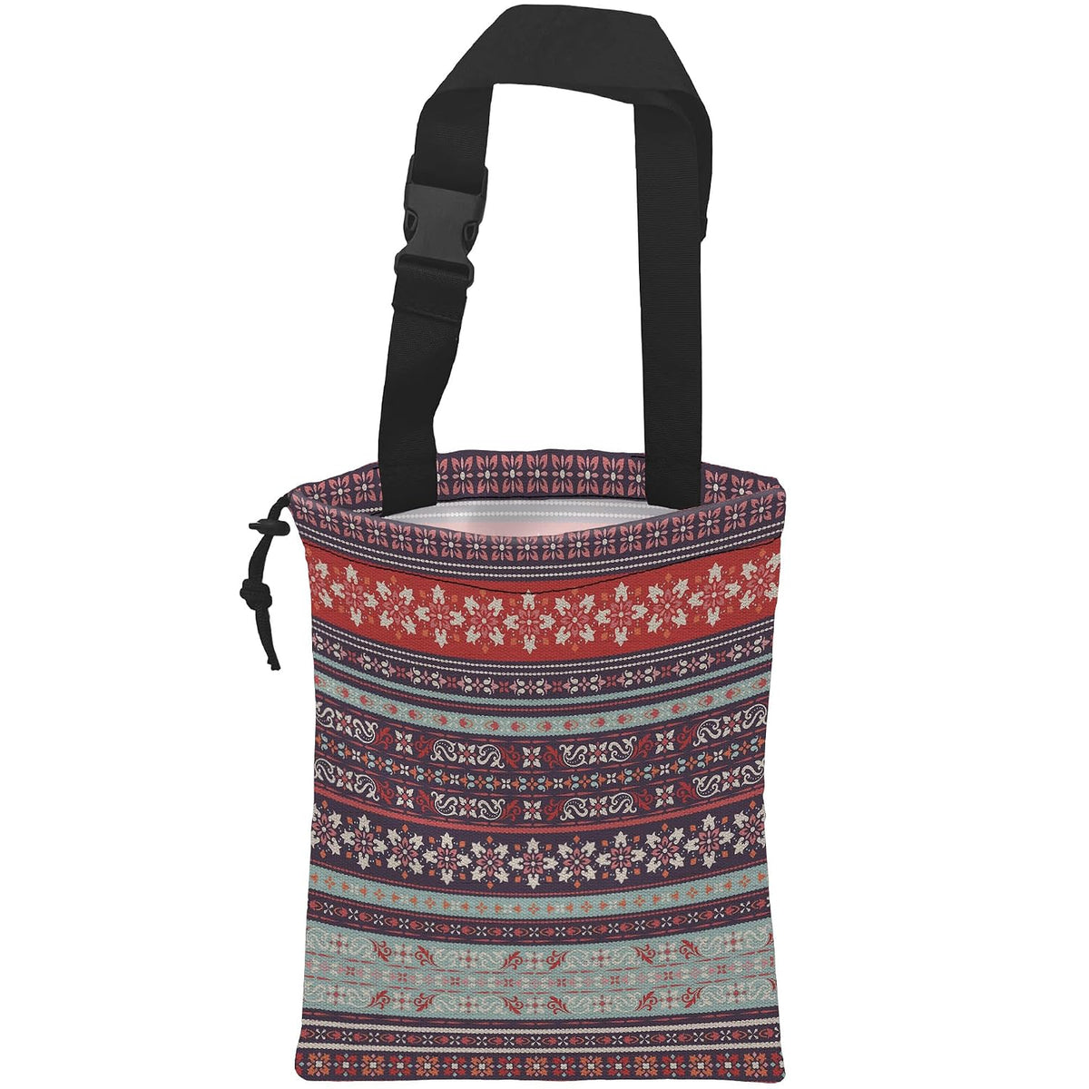 Car Trash Bag Boho Carnival Car Garbage Bag Hanging Car Trash Can for Back Seat with Drawstring
