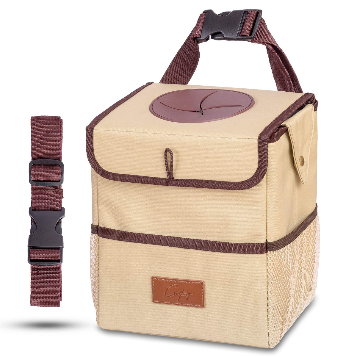 Creathing Car Trash Can, Removable Liner, Anti-Slip, Touring Edition, 2 Gal
