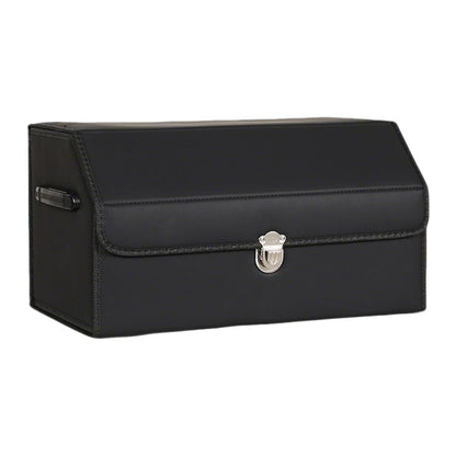 Car Trunk Organizer Leather Storage Box with Lid for Trunk SUV Sedan