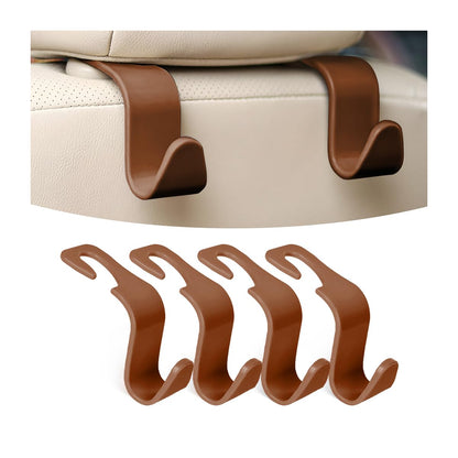 Osilly 4 Pack 360-Degree Rotating Headrest Hooks, Black