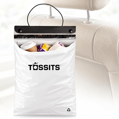Tossits Hanging Car Trash & Garbage Bags, Disposable, Blue 7 Count
