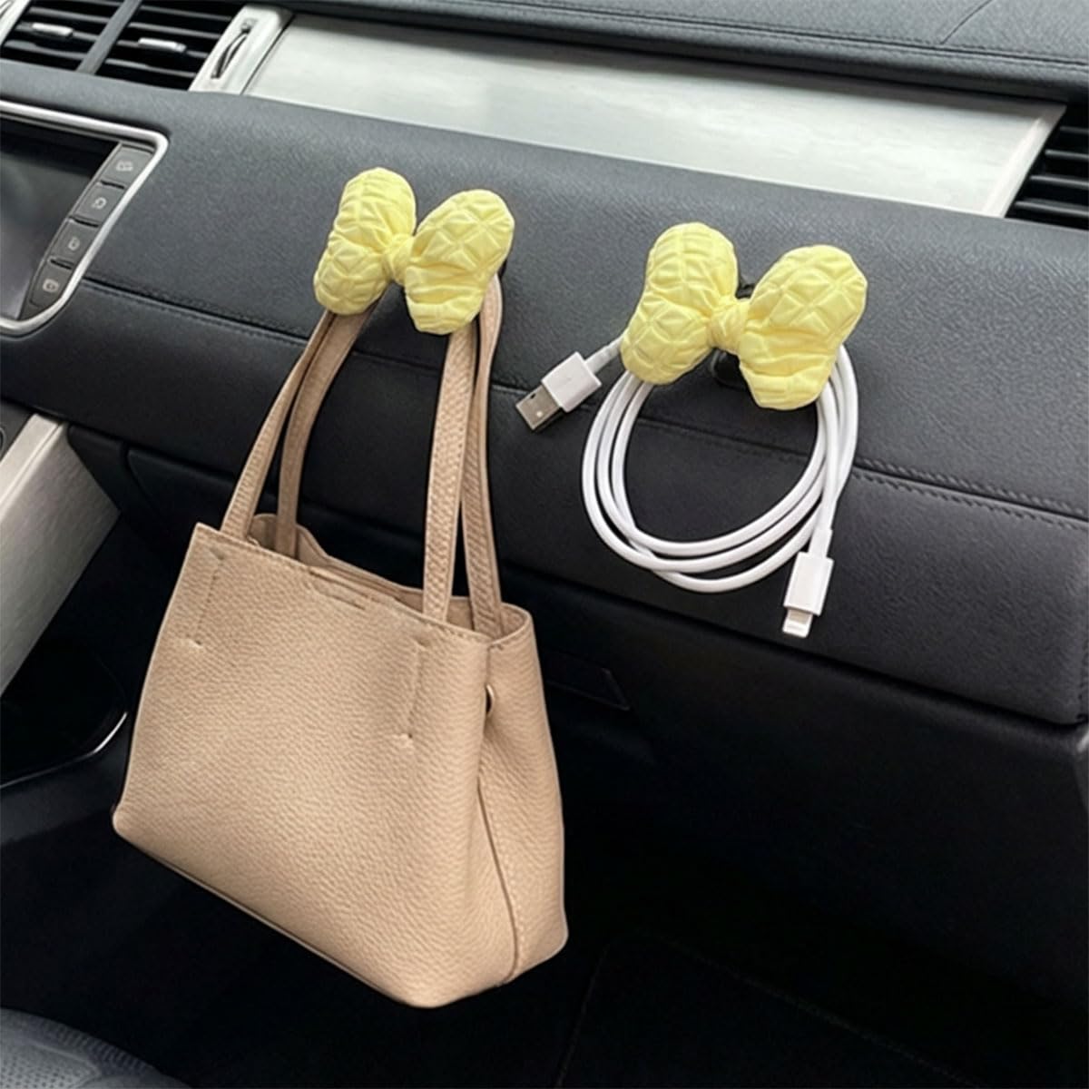 2PCS Mini Car Hooks, Self-Adhesive Backseat Hangers (Purple)