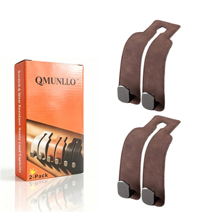 Universal Car Headrest Hooks Heavy Duty Suede Seat Organizer(Brown)