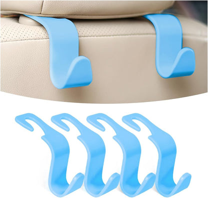 Osilly 4 Pack 360-Degree Rotating Headrest Hooks, Black