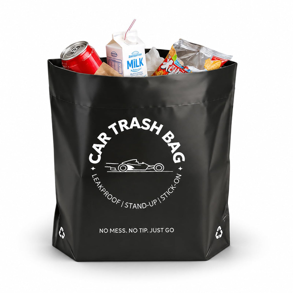 Disposable Car Trash Bags, Stand-Up & Stick-On Car Trash Can Alternative