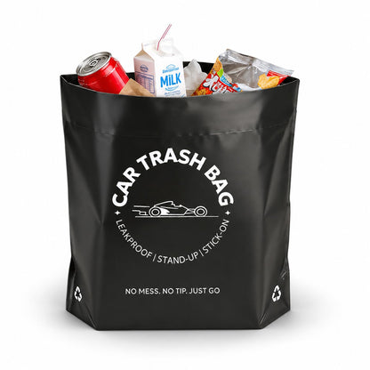 Disposable Car Trash Bags, Stand-Up & Stick-On Car Trash Can Alternative