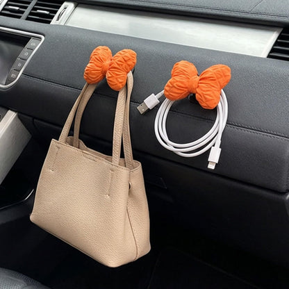 2PCS Mini Car Hooks, Self-Adhesive Backseat Hangers (Purple)