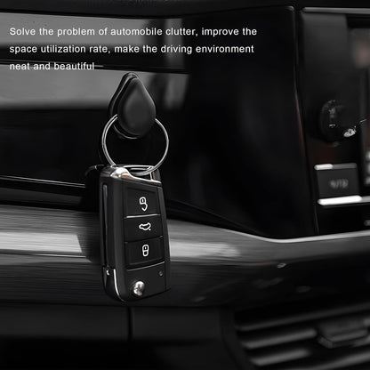 4PCS Car Mini Hooks, Self-Adhesive Backseat Hanger Multifunctional Vehicle Hanging Holder, Dashboard Storage Hook Interior Hanging Organizer for Key USB Cable Earphone (Black)