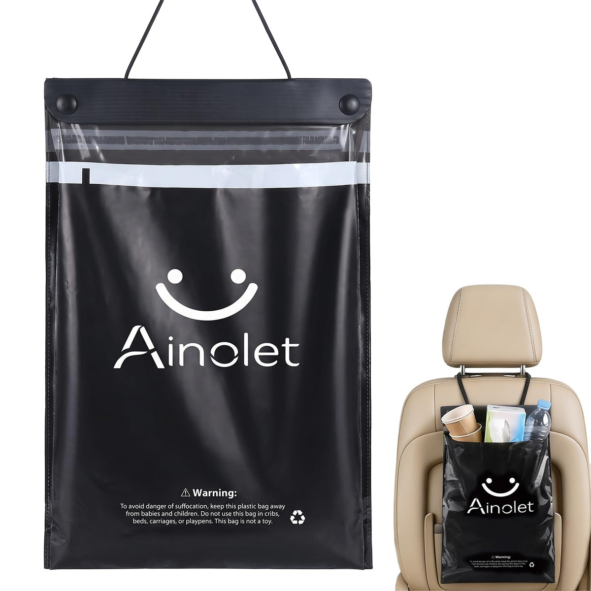 Disposable Hanging Car Trash Bags: Leakproof Auto Bags (30-Pack)