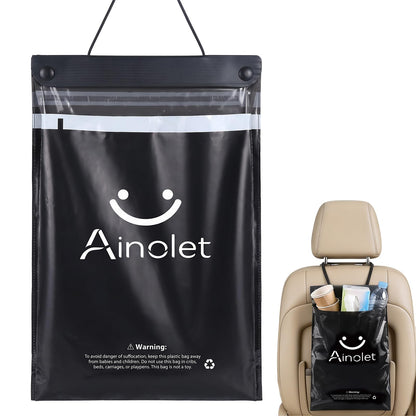 Disposable Hanging Car Trash Bags: Leakproof Auto Bags (30-Pack)