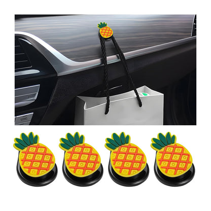 4PCS Car Mini Hooks, Self-Adhesive Backseat Hanger Multifunctional Vehicle Hanging Holder, Dashboard Storage Hook Interior Hanging Organizer for Key USB Cable Earphone (Black)