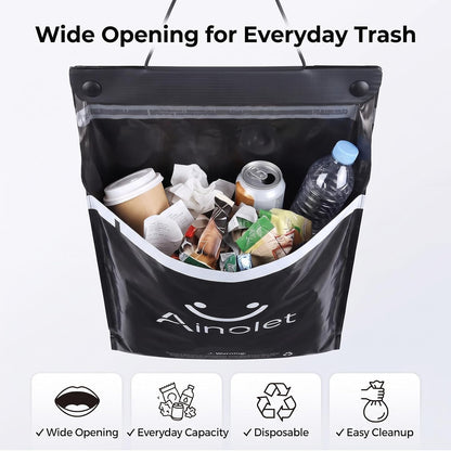 Disposable Hanging Car Trash Bags: Leakproof Auto Bags (30-Pack)