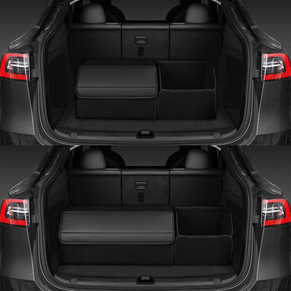 car organizers and storage for SUV,trunk organizer for sedan, leather foldable sleek box with lid,collapsible cargo bins, tool accessories containers,Collapsible Suede velvet (22 inch Covered)