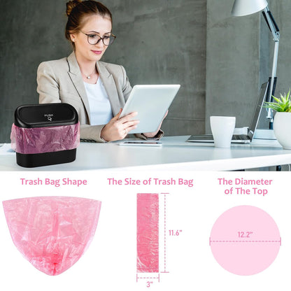 Accmor Mini Car Trash Can Bags for Auto Trash Bin, 120 Count Small Garbage Organizer Bags Tear-Resistant, Liner Refills (Vehicle Trash Can is not Included), Pink