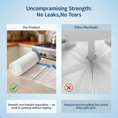 Small 2 Gallon Trash Bags Drawstring,0.96 Mil,Unscented,120 Count