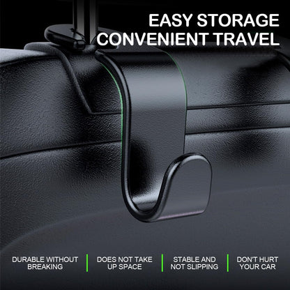 Osilly 4 Pack 360-Degree Rotating Headrest Hooks, Black