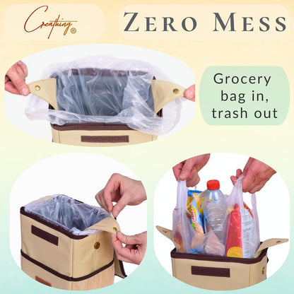 Creathing Car Trash Can, Removable Liner, Anti-Slip, Touring Edition, 2 Gal