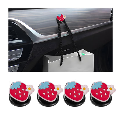 4PCS Car Mini Hooks, Self-Adhesive Backseat Hanger Multifunctional Vehicle Hanging Holder, Dashboard Storage Hook Interior Hanging Organizer for Key USB Cable Earphone (Black)