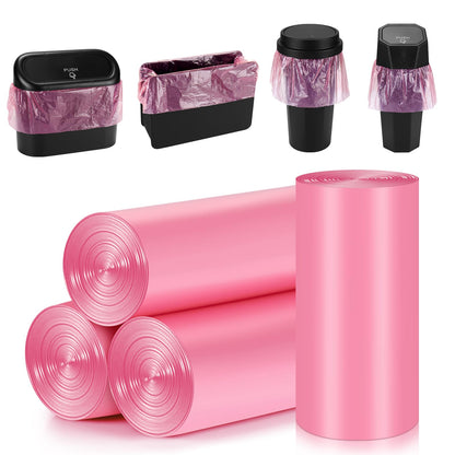 Accmor Mini Car Trash Can Bags for Auto Trash Bin, 120 Count Small Garbage Organizer Bags Tear-Resistant, Liner Refills (Vehicle Trash Can is not Included), Pink
