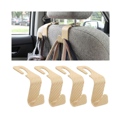 4 Pack Curved Headrest Hooks for Vehicle Seats, Black Style 2