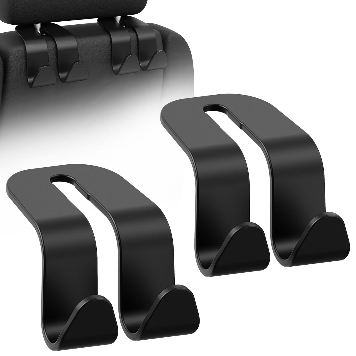 Amooca Car Headrest Hooks Heavy Duty Purse Hanger for Handbags 2 Pack