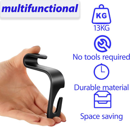 Car Seat Headrest Hook 4 Pack (Black)