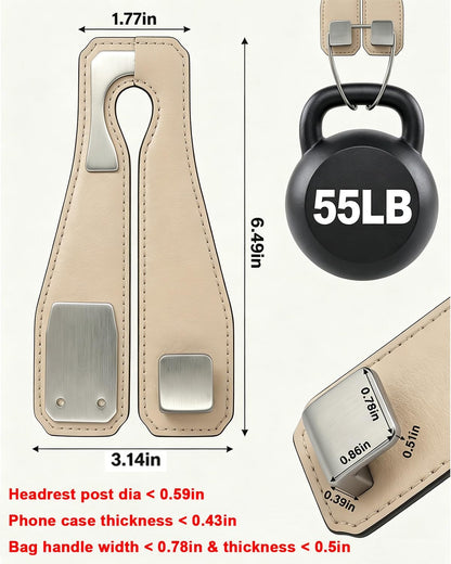 Purse Hook for Car, 2 Pack Car Bag Purse Holder, Car Seat Headrest Hooks