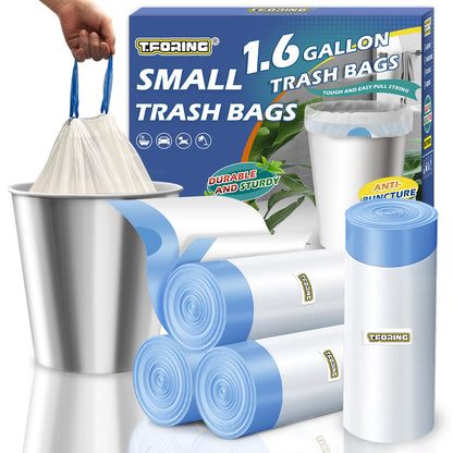 Small 2 Gallon Trash Bags Drawstring,0.96 Mil,Unscented,120 Count