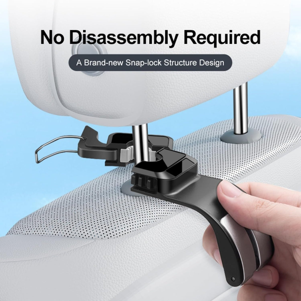 Car Headrest Hooks, 55 lb Load Capacity, Seat Storage Organizer for Bags