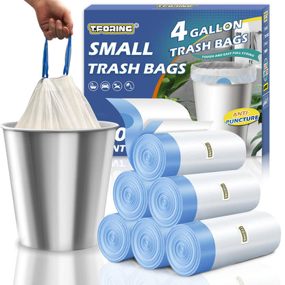 Small 2 Gallon Trash Bags Drawstring,0.96 Mil,Unscented,120 Count