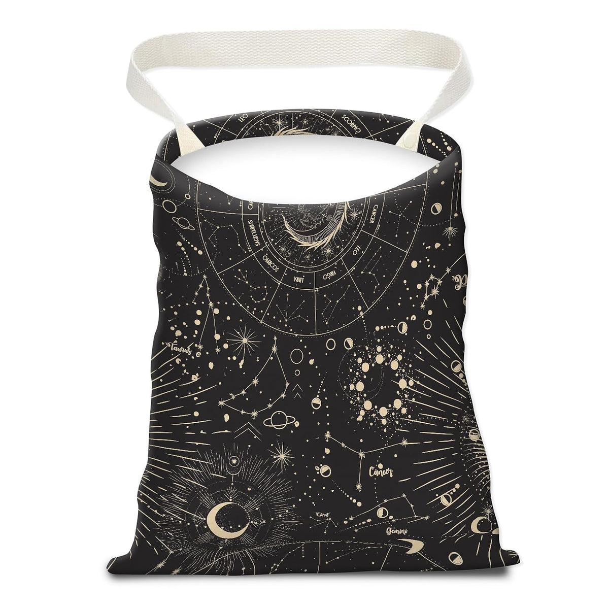Cute Canvas Car Garbage Bag, Black Leopard Print, Car Trash Bin, Seat Back Hanging, 5L