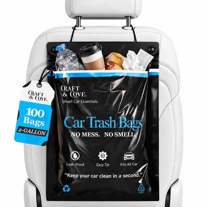 Hanging Car Trash Bags Disposable, 2 Gallon Car Garbage Bags