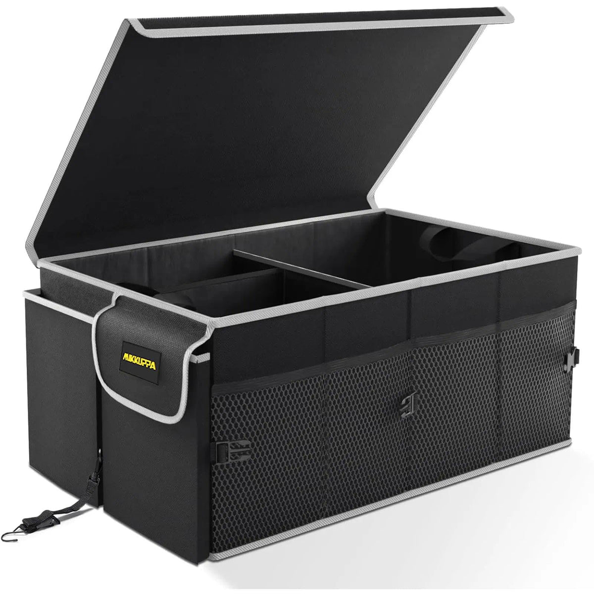 MIKKUPPA Trunk Organizer with Lid - 65L Collapsible Car Organizer, Black