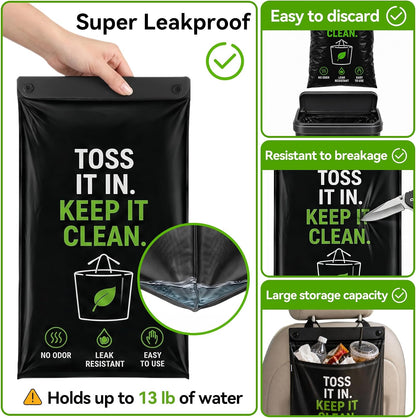 Disposable Car Trash Bag Hanging,Car Garbage Bag Leakproof, Odor Seal 50PCS