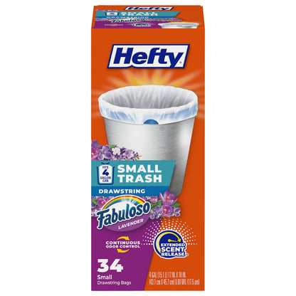 Hefty 4 Gallon Small Trash Bags, White, Ocean Water Scent, 52ct