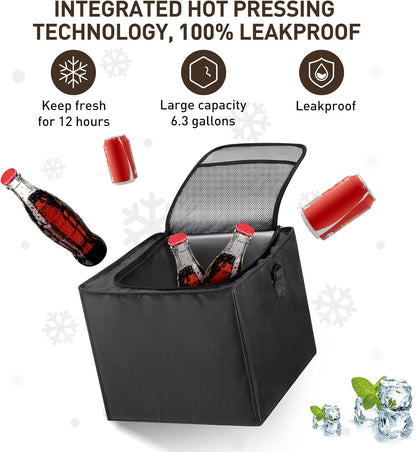 HIRALIY 75L Car Trunk Organizer for SUVs with Leakproof Cooler Bag