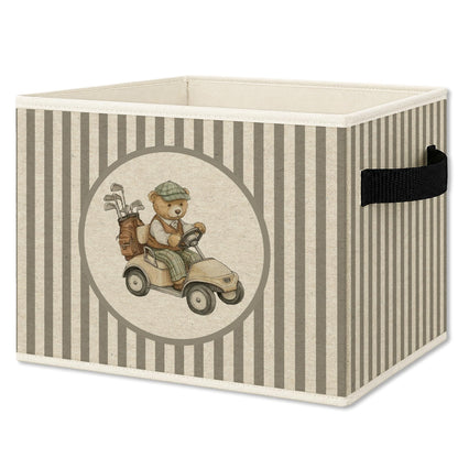 Race Car Bear Nursery Storage Bins Box Collapsible Basket