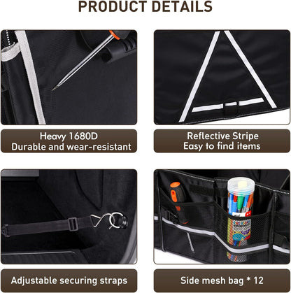 HIRALIY 75L Car Trunk Organizer for SUVs with Leakproof Cooler Bag