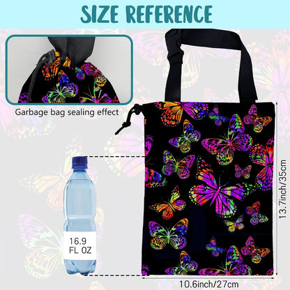 Car Garbage Bag Watercolor Colorful Butterflies Hanging Canvas Car Trash Bag Waterproof Drawstring Car Back Seat Organizer for Car Back Front Seat Console with Adjustable Buckle