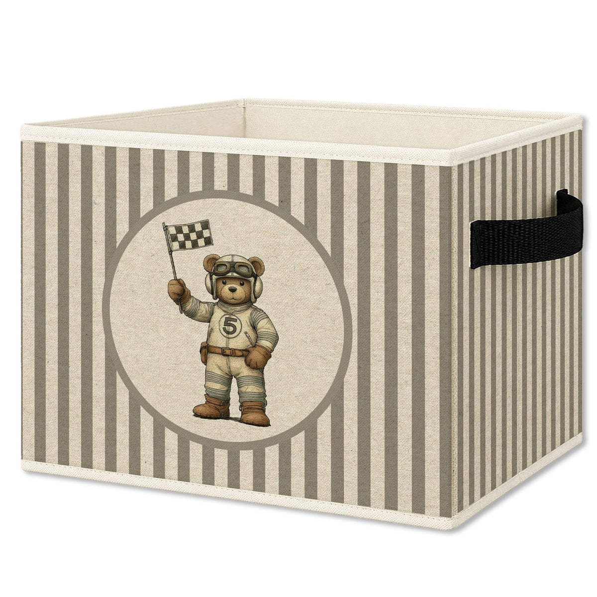 Race Car Bear Nursery Storage Bins Box Collapsible Basket